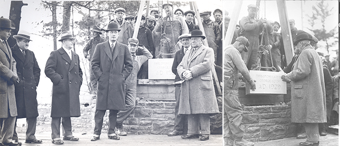 George S. Lyon sets the cornerstone at St. George's 